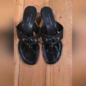 Anne Klein Black Women's Sandals with Silver Accents